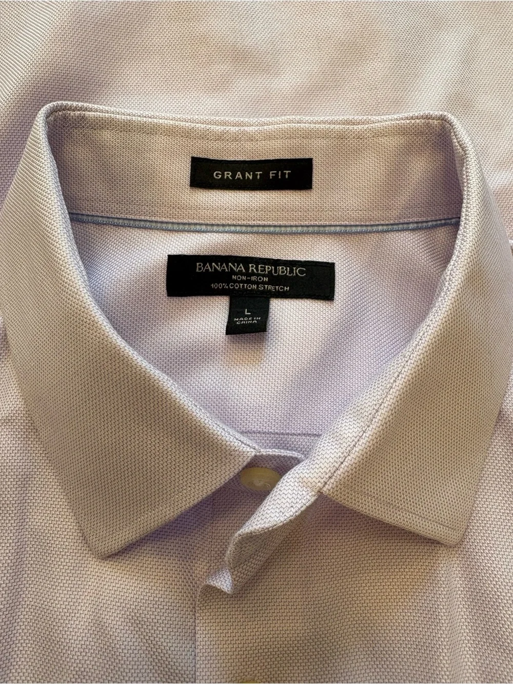 Banana Republic Grant Fit Men’s Light Lavender Dress Shirt Large